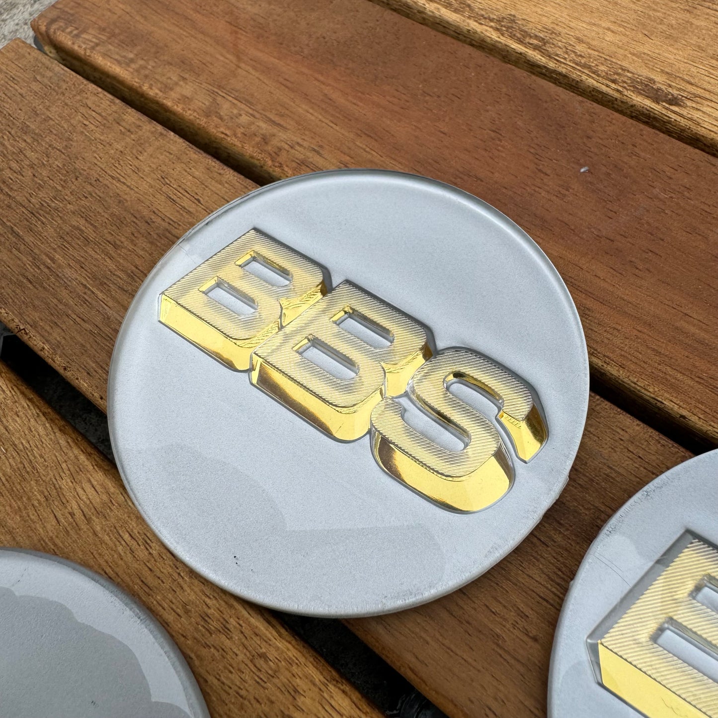 BBS RC090 logos stickers 70mm platinum white/gold