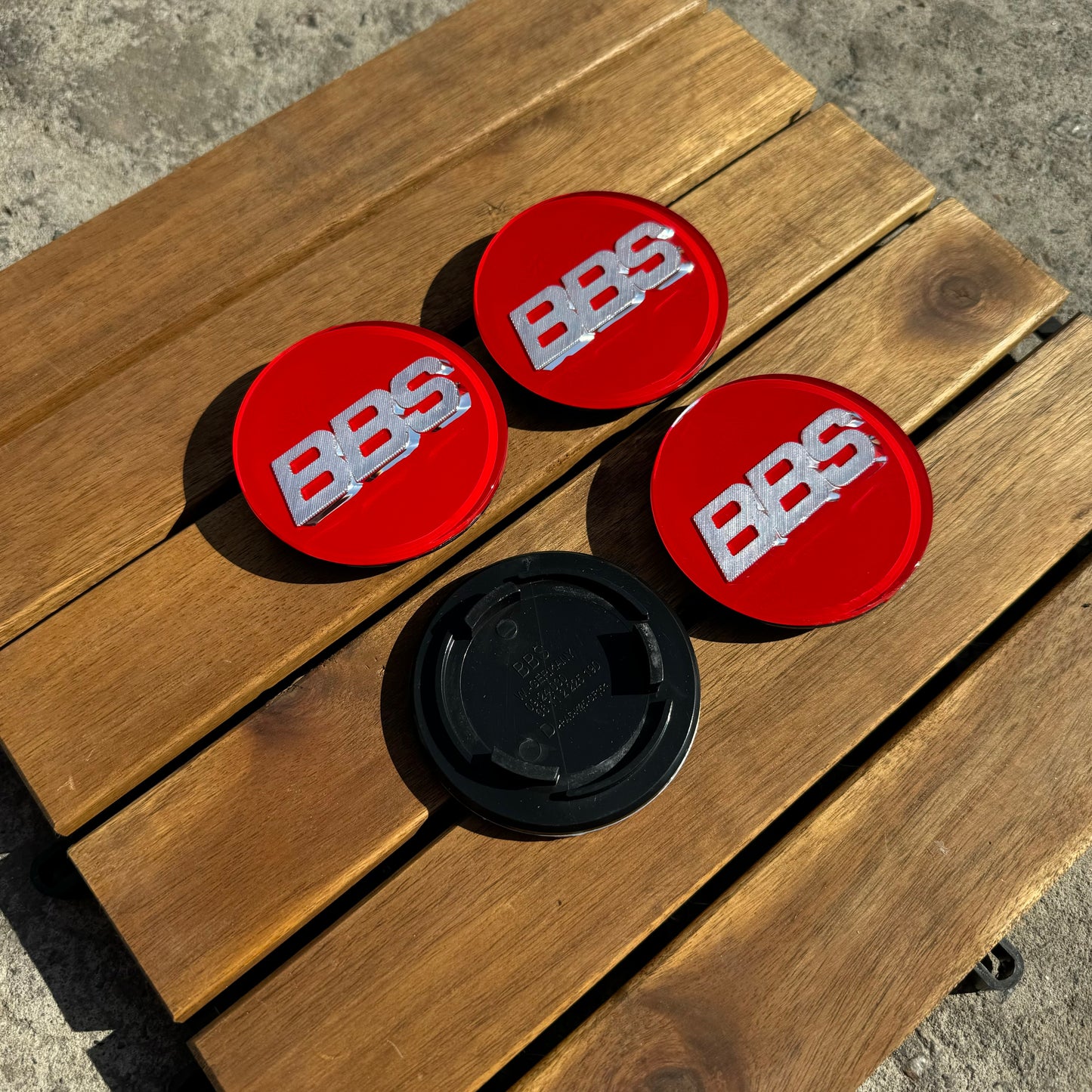 BBS RS LM rz center caps logos 3d 70mm red silver 09.24.030 set of 4