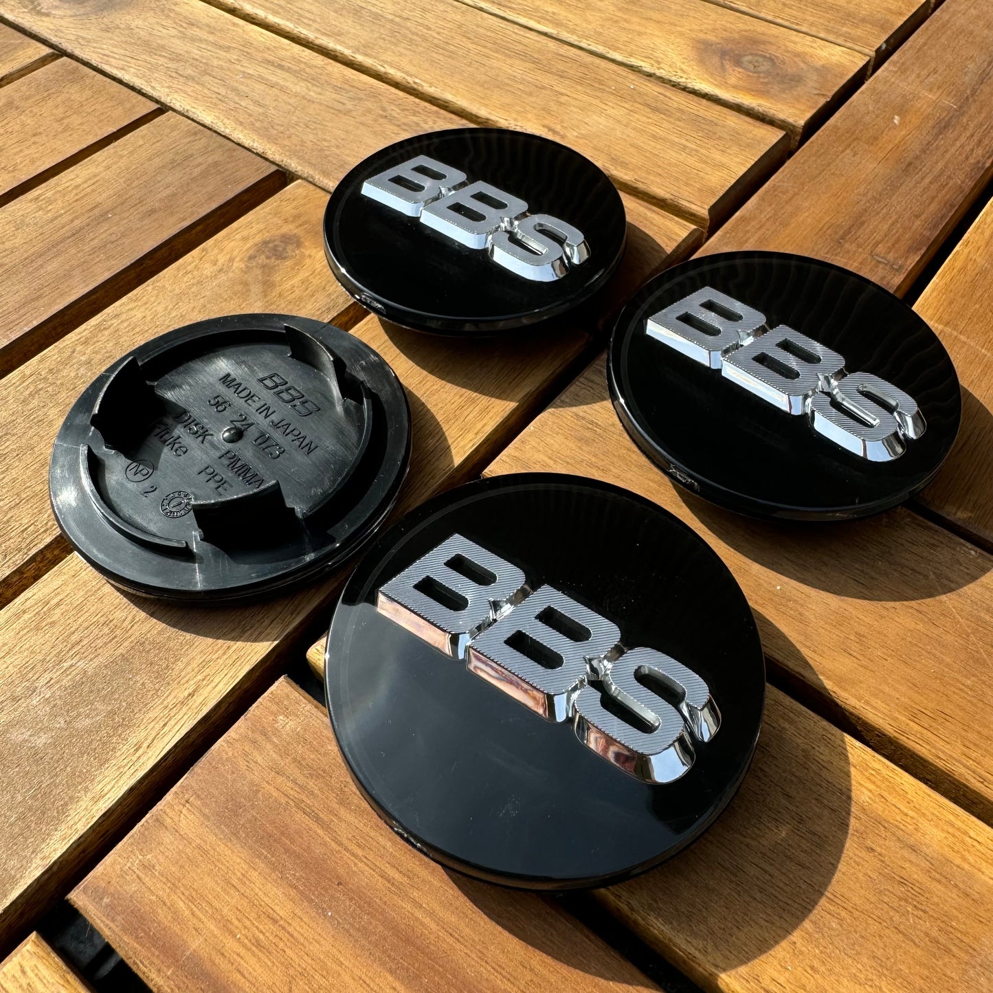 BBS RS LM rz center caps logos 3d 70mm black silver 56.24.073 set of 4