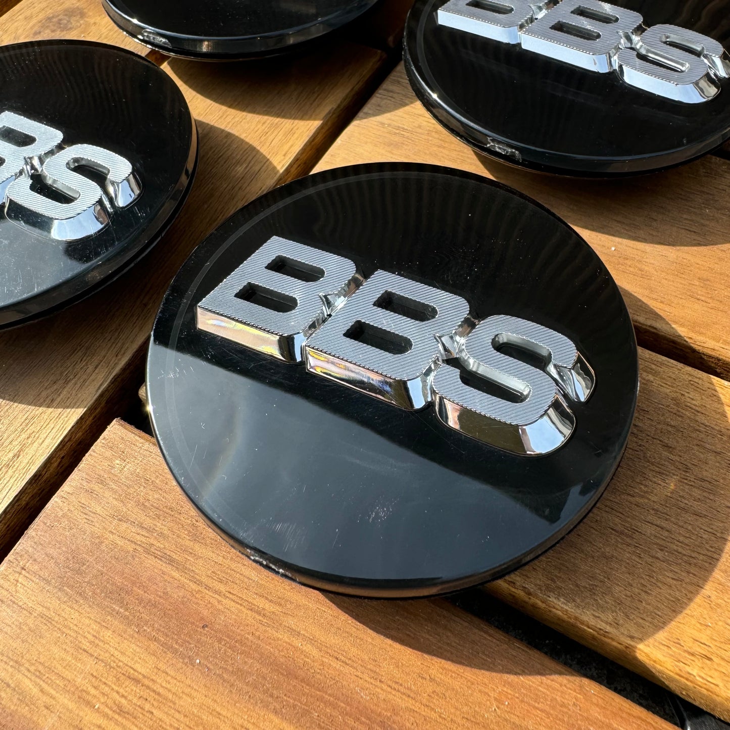 BBS RS LM rz center caps logos 3d 70mm black silver 56.24.073 set of 4