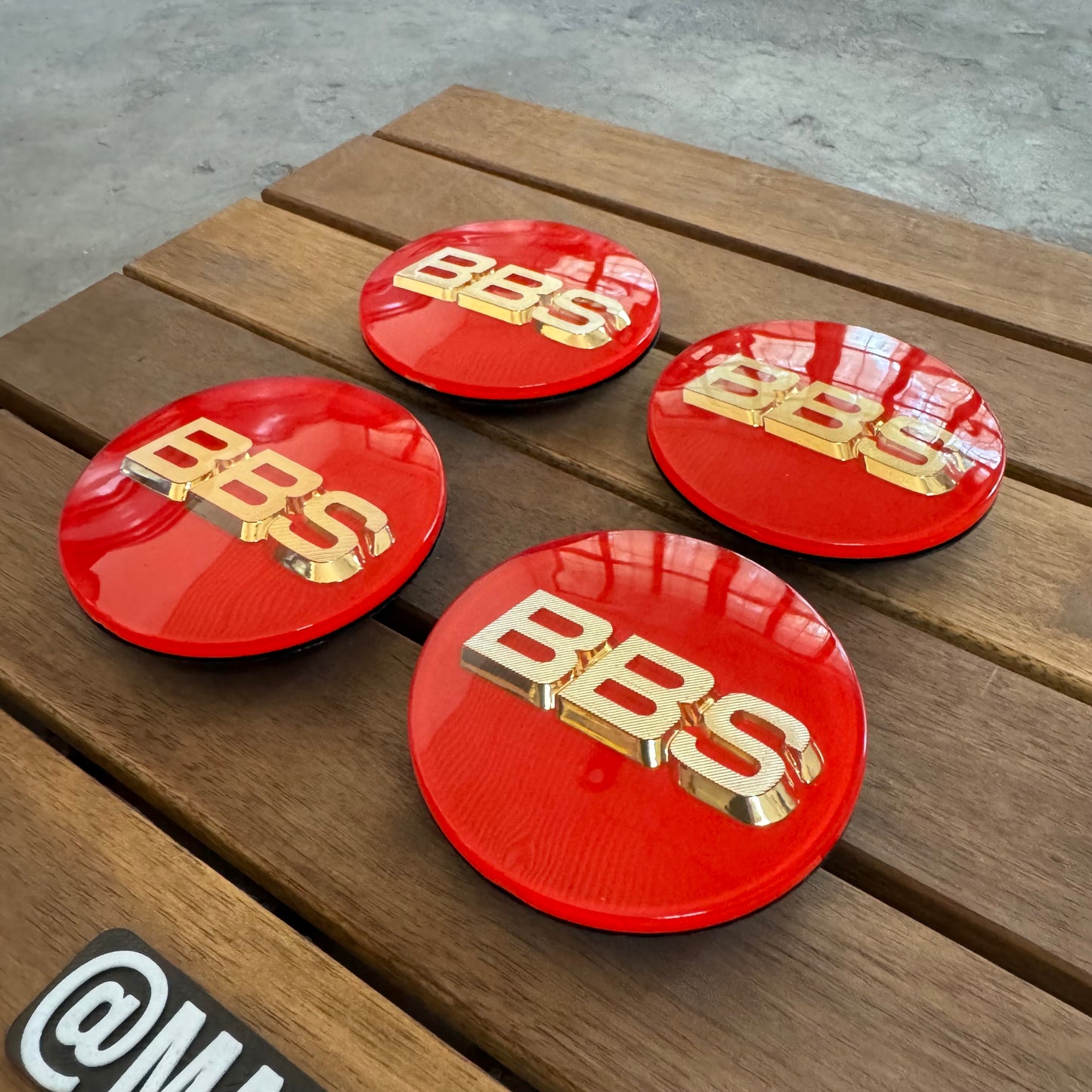 BBS RS LM rz center caps logos 3d 70mm red gold 56.24.073 set of 4