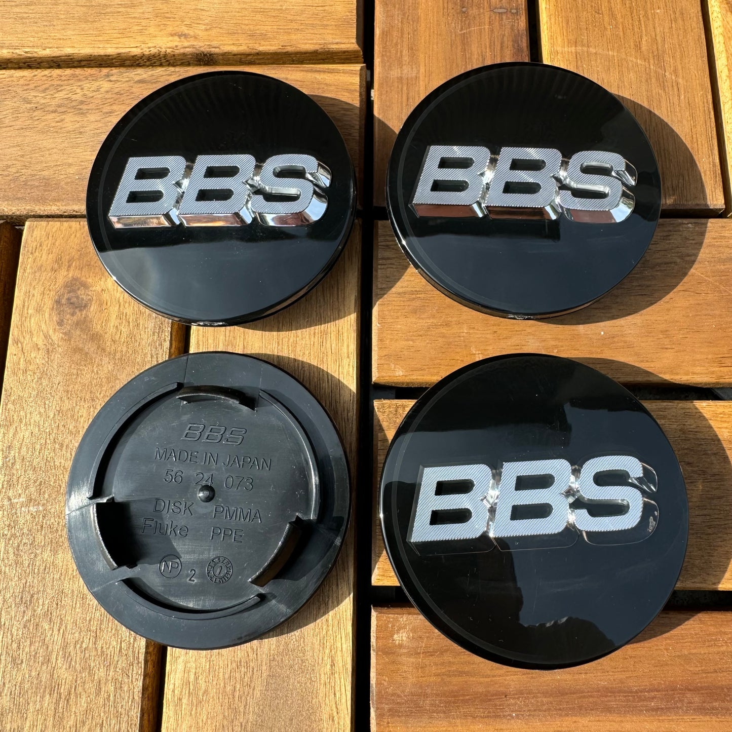 BBS RS LM rz center caps logos 3d 70mm black silver 56.24.073 set of 4