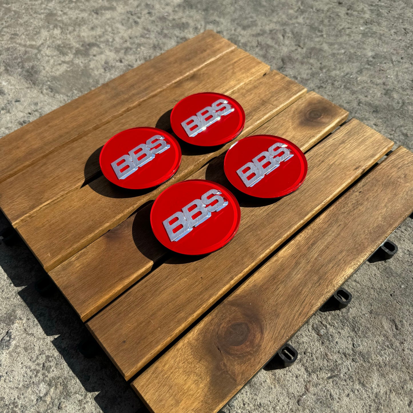 BBS RS LM rz center caps logos 3d 70mm red silver 09.24.030 set of 4