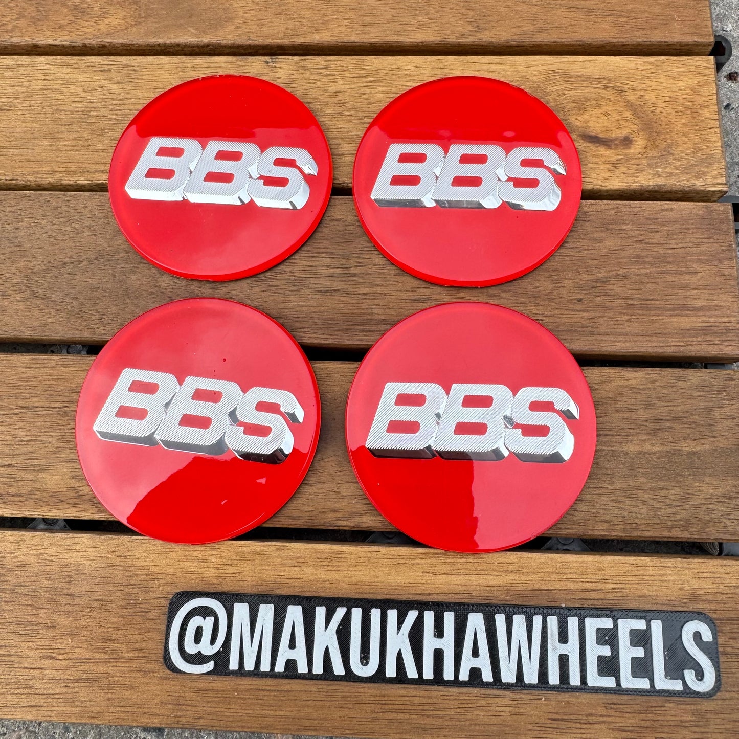 BBS RC090 logos stickers 70mm red/silver
