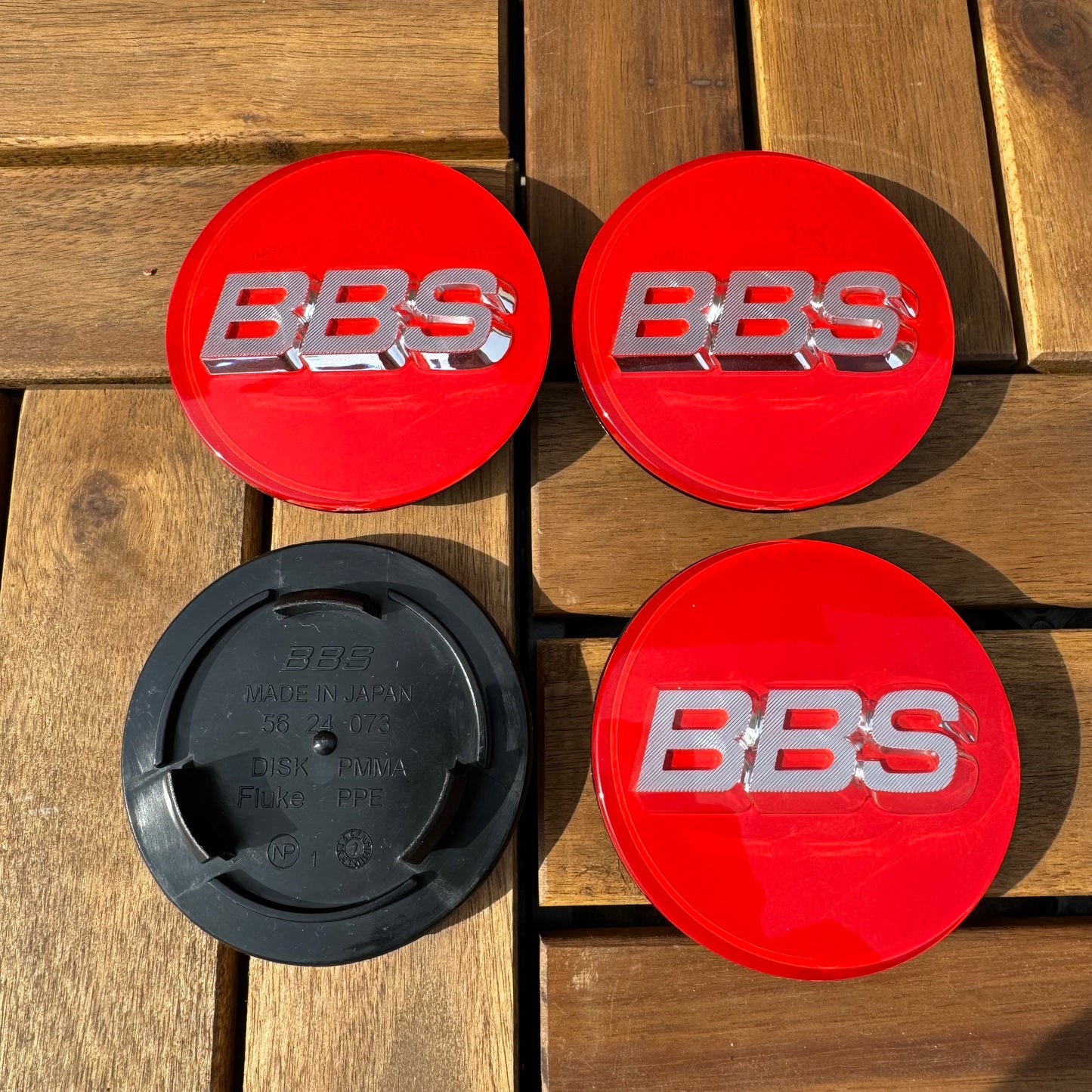 BBS RS LM rz center caps logos 3d 70mm red silver 56.24.073 set of 4