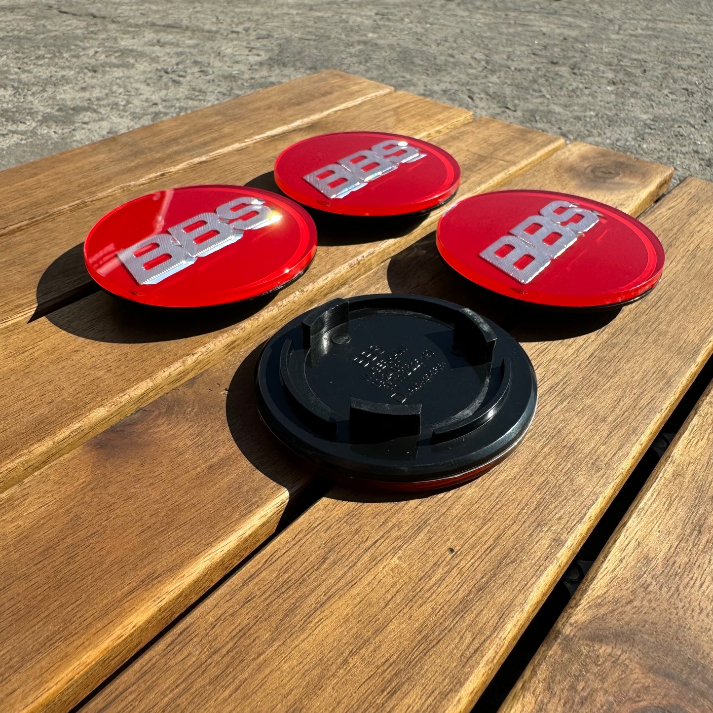 BBS RS LM rz center caps logos 3d 70mm red silver 09.24.030 set of 4