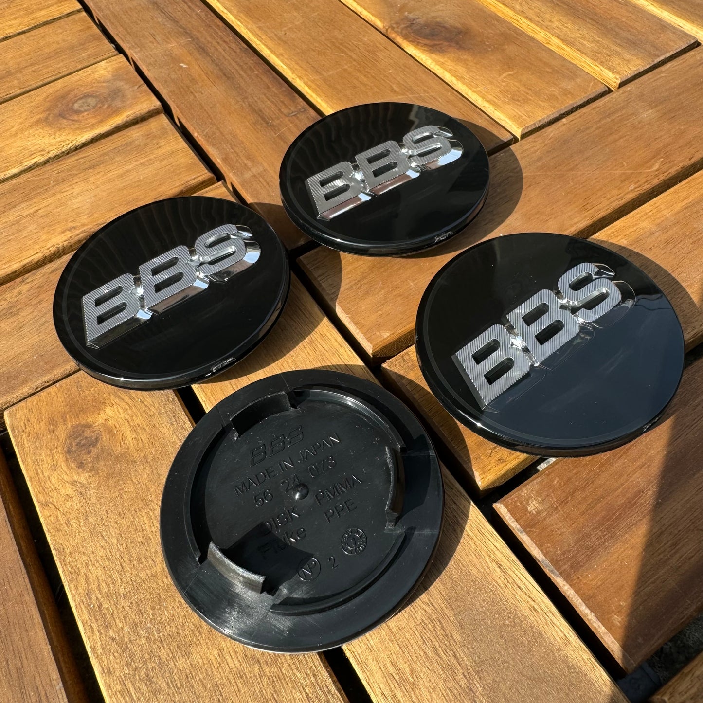 BBS RS LM rz center caps logos 3d 70mm black silver 56.24.073 set of 4