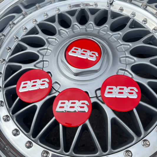 BBS RC090 logos stickers 70mm red/silver