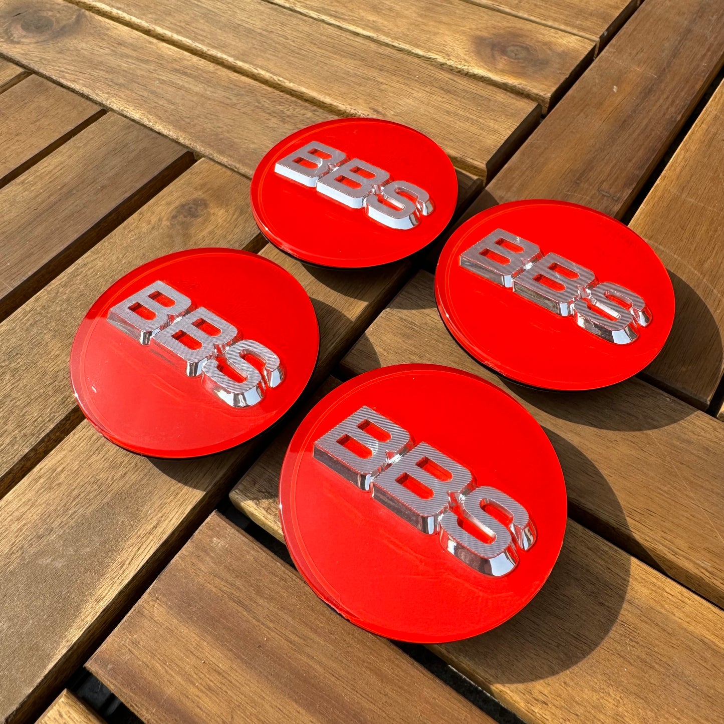 BBS RS LM rz center caps logos 3d 70mm red silver 56.24.073 set of 4