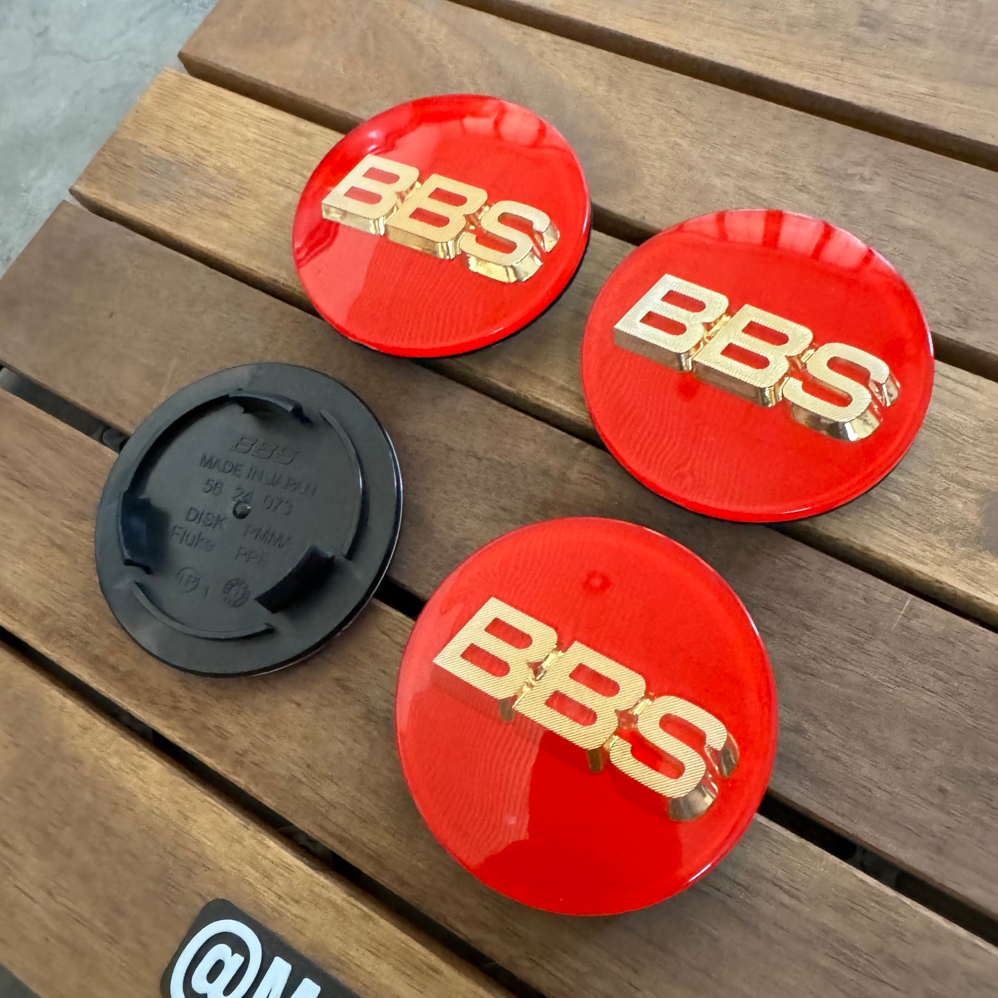 BBS RS LM rz center caps logos 3d 70mm red gold 56.24.073 set of 4