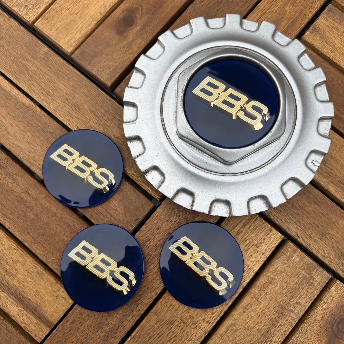 BBS RC090 logos stickers 70mm dark blue/gold