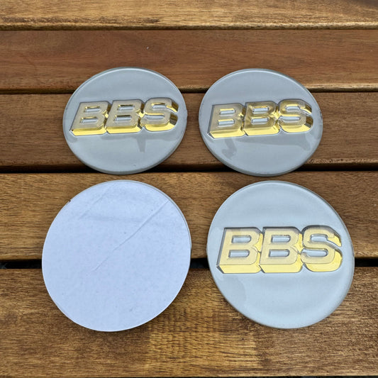BBS RC090 logos stickers 70mm platinum white/gold