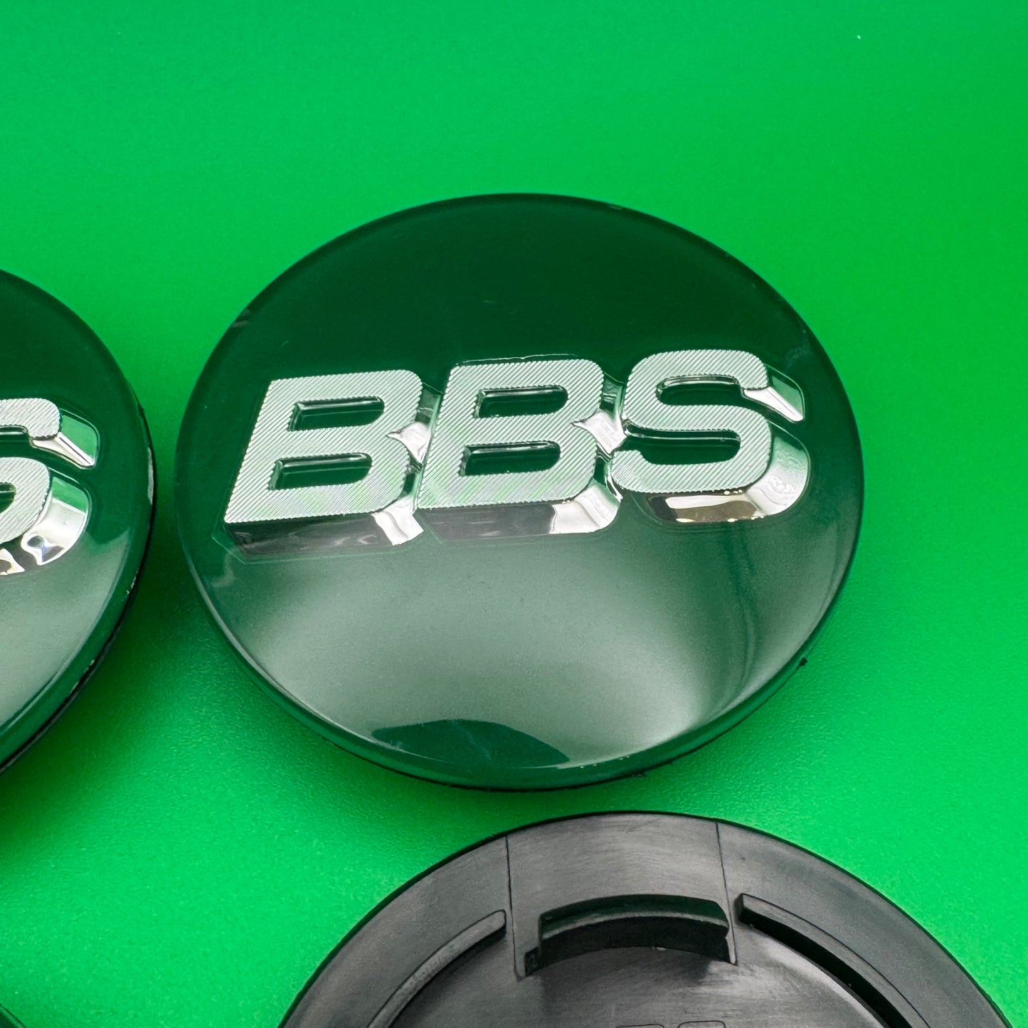 BBS RS LM rz center caps logos 3d 70mm green silver 56.24.073 set of 4