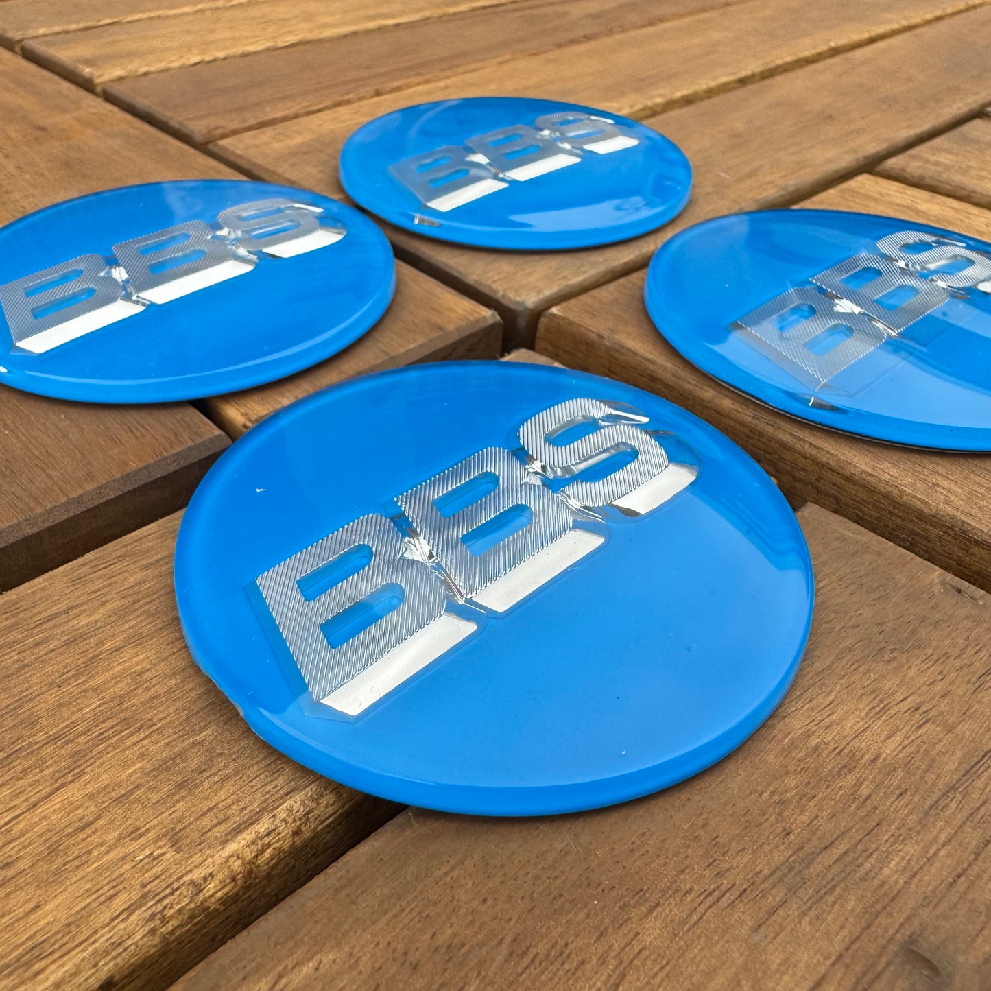 BBS RC090 logos stickers 70mm blue/silver