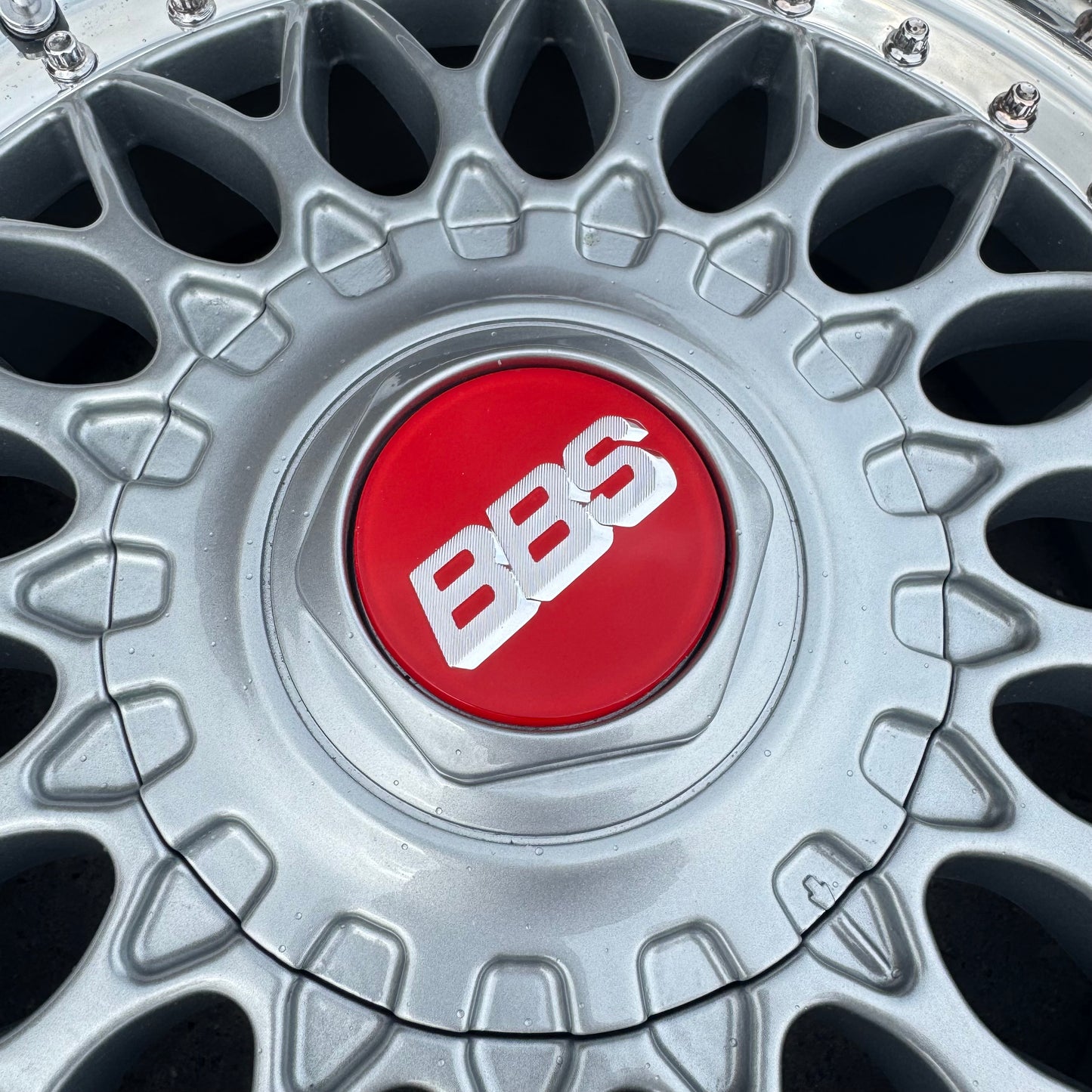 BBS RC090 logos stickers 70mm red/silver
