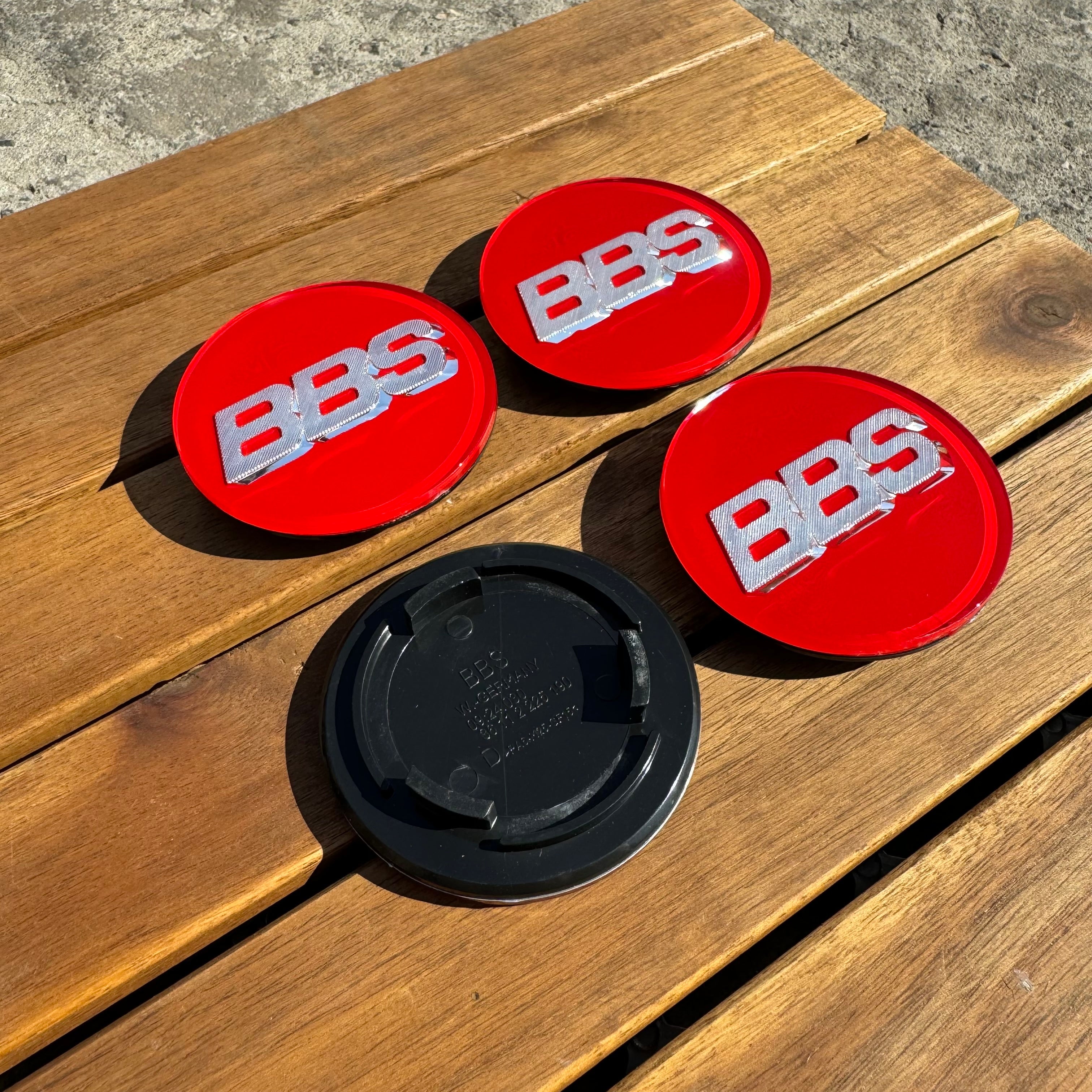 Genuine BBS Wheel Center Caps – 56mm Red Gold 3D Logo – Set Of 4 (P5624100)