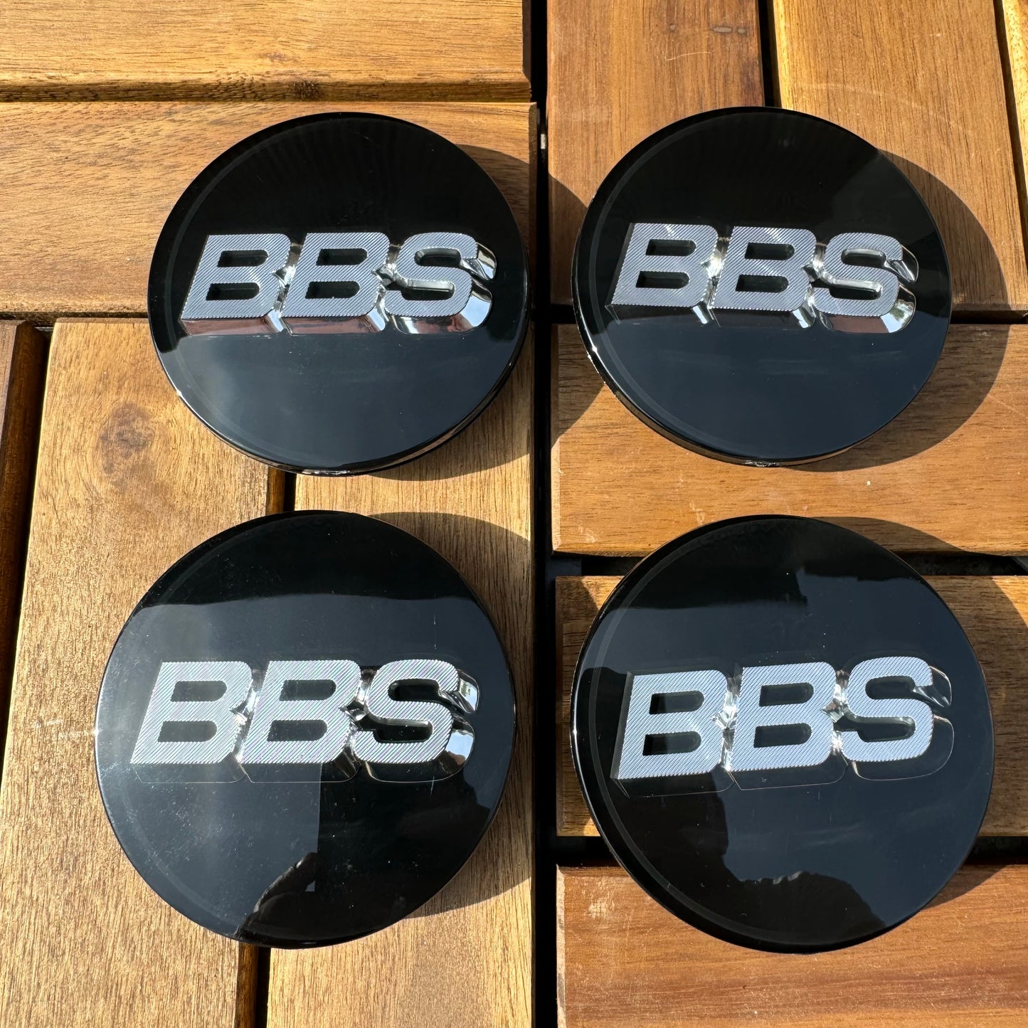 BBS RS LM rz center caps logos 3d 70mm black silver 56.24.073 set of 4