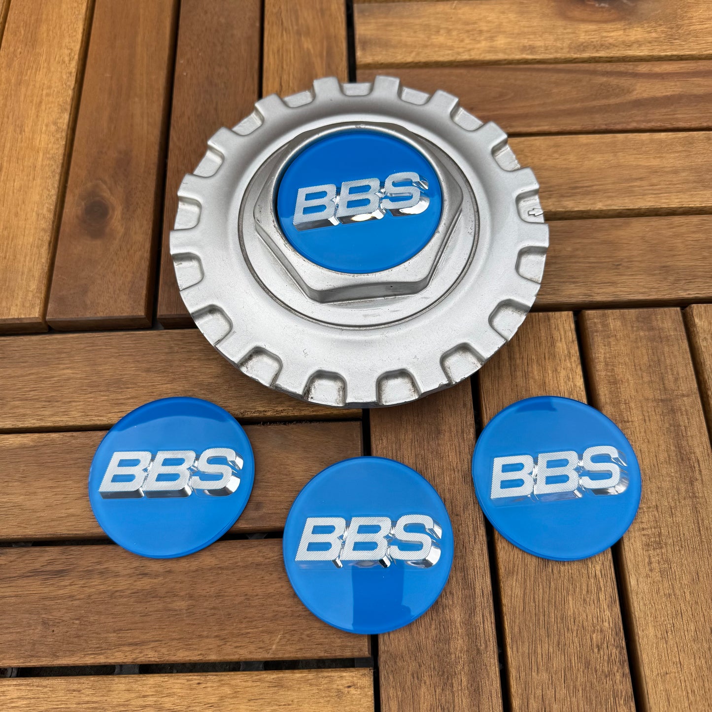 BBS RC090 logos stickers 70mm blue/silver