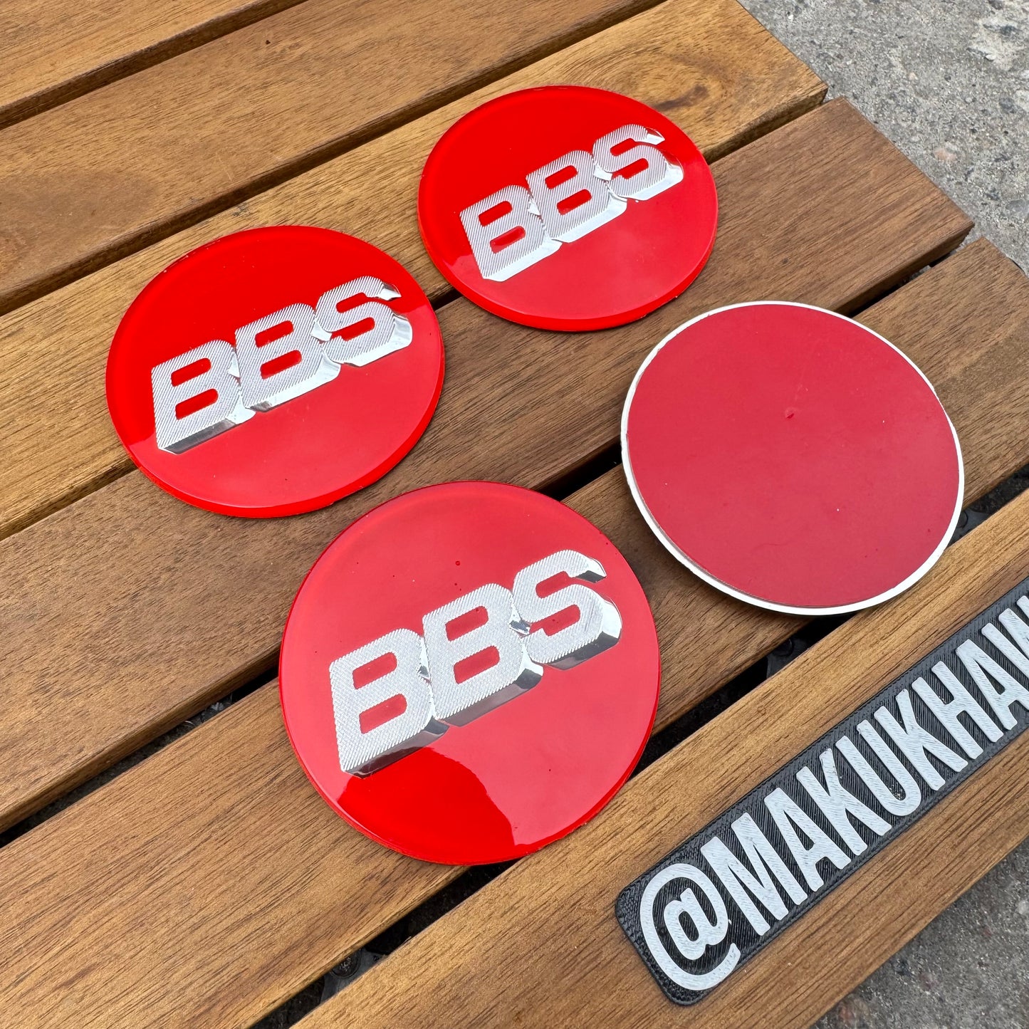 BBS RC090 logos stickers 70mm red/silver