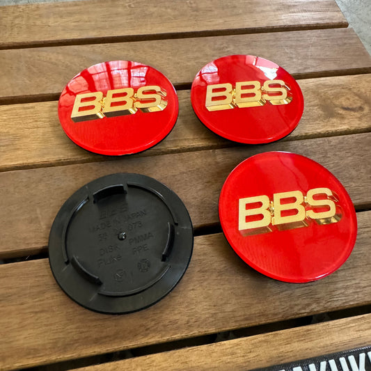 BBS RS LM rz center caps logos 3d 70mm red gold 56.24.073 set of 4